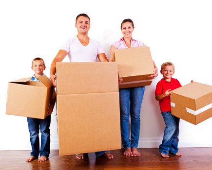 Removal van serving homes in North Woolwich