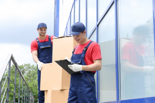 Office removals team planning a move in North Woolwich