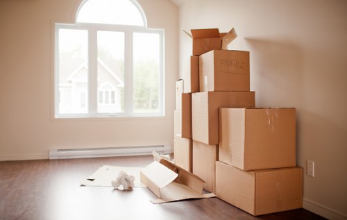 Careful loading of household items for North Woolwich removals