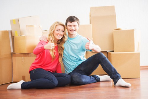 Local moving team planning access for a North Woolwich property