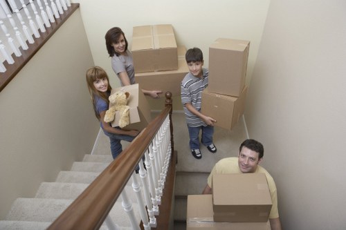 Boxes, wrapping materials, and organised packing for a flat move in North Woolwich